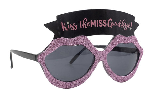 PINK GLITTER KISS THE MISS GOODBYE GLASSES